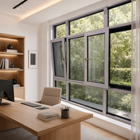 Ventanas y Puertas Corredizas Comerciales de Aluminio con Doble Acristalamiento Templado para Villas Modernas HUACAI