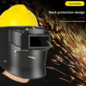 वेल्डिंग मास्क स्वचालित डिमिंग हेड-माउंटेड फुल-फेस एंटी-यूव संरक्षण सौर लिथियम बैटरी संचालित हेलमेट 0.1 देरी नियंत्रण - Product Image 4