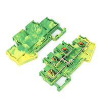 Bloc de terminaison de mise à la terre double niveau PTTB 4 PE 4mm² avec connecteur traversant pour rail DIN