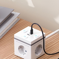 Yeni Bağımsız Anahtarlı Akıllı Priz 3 Portlu İç Mekan Ofis Güç Şeridi PD 25W C-tipi USB Eusocket Uzatma Kablosu Priz Çoklayıcı