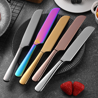 Edelstahl Käsekuchenmesser Buttermesser Servierset Gold Regenbogen Manuell Spülmaschinenfest Umweltfreundlich Dessert-Servierbesteck
