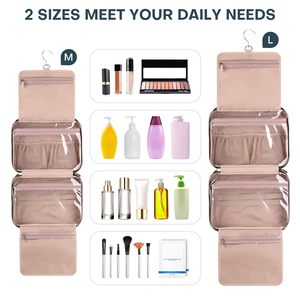 Sac de toilette de voyage suspendu grande capacité, résistant à l'eau, avec plusieurs compartiments pour femmes - Product Image 2