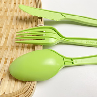 OK Compost Biologique Compostable Eco Emballage Couverts Kit Durable Cpla Pla Fourchettes Couteau Biodégradable Table Couverts