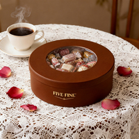 Boîte à bonbons ronde en carton mat de haute qualité avec feuille d'or, pour fête d'anniversaire, boîte à cadeaux pour baby shower, emballage écologique pour sucreries
