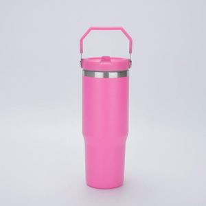 Gobelet de voyage portable en acier inoxydable avec poignée facile à saisir, gobelet isotherme à double paroi de 20 oz pour café et thé - Product Image 2