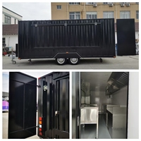 Camion de restauration mobile SL-6Z-Container à double essieu en acier inoxydable avec comptoir coulissant pour la vente rapide de nourriture et de glaces en rue