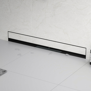 Couvercle mural réversible noir mat, drain de <span class=keywords><strong>douche</strong></span> linéaire à carrelage pour salle de bain - Product Image 1
