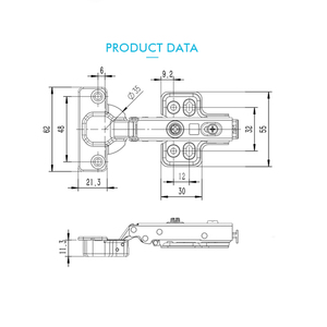 Cerniera per Mobili Topcent, Cerniera Nascosta Unidirezionale 35mm per Cucina, Cerniera Idraulica a Chiusura Morbida 2D 3D - Product Image 5