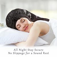 Logo personnalisé Satin cheveux bonnet en soie pour femmes endormies avec bandeau à cravate Long bonnet de sommeil pour tresses cheveux bouclés