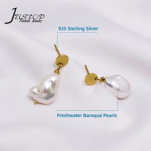 Korean Style 925 <b>Sterling</b> <b>Silver</b> Vintage Black AAAA Grade Rice Shape <b>Pearl</b> Gold Plated Women Party Jewelry Drop <b>Earrings</b> - Product Image 3