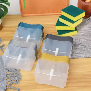 Distributeur de savon manuel chaud pour cuisine avec éponge à vaisselle et tampon à récurer, boîte à liquide de nettoyage - Product Image 4