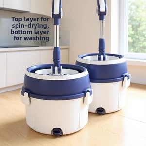 Household Single Barrel Rotating Stainless Steel <strong>Mop</strong> Bucket Round Rotating <strong>Mop</strong> <strong>Floor</strong> Cleaning 360 Rotating <strong>Mop</strong> Bucket - Product Image 1