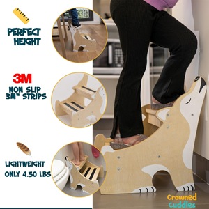 เก้าอี้ไม้สำหรับเด็ก 2 ชั้น กันลื่น ใช้สำหรับห้องน้ำ อายุ 2-4 ปี - Product Image 4