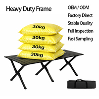 Table pliante portable en acier au carbone, vente en gros d'usine