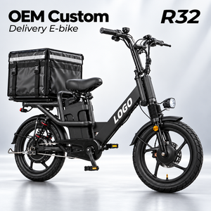 Bicicleta Eléctrica de Reparto de Comida de 750W, Personalizada OEM, 48V 32Ah, Neumático 18x2.5, Alarma Antirrobo, Doble Suspensión, Bicicleta Eléctrica de Carga R32 - Product Image 1