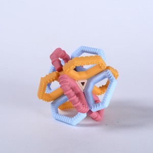 Jouets de dentition pour enfants, éducation Montessori, jouets de dentition en <span class=keywords><strong>silicone</strong></span> souple pour bébés, hochets à saisir à la main, jouets à mâcher en forme de baseball - Product Image 6