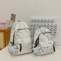 Sac à dos scolaire personnalisé en peinture à l'encre chinoise, résistant à l'eau, 20-36L, en tissu Oxford durable, pour étudiants, modèle arqué