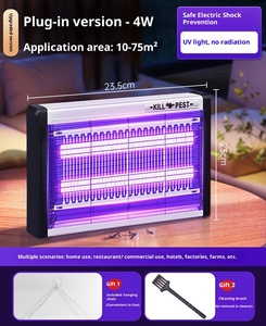 Lâmpada Elétrica Mata-Mosquitos Armadilha para Moscas Capturador de Moscas Repelente de Mosquitos Montado na Parede Interno - Product Image 6