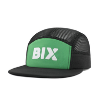 Gorra de 5 Paneles de Malla para Campamento, Tejido de Secado Rápido, Panel Frontal con Logotipo Impreso, Visera Plana, Gorra Deportiva Ajustable para Hombre