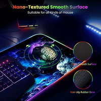 Usine directe en gros RGB LED éclairage tapis de souris de jeu 15W charge sans fil tapis de souris rougeoyant pour PC ordinateur Gamers Stock