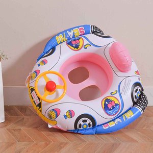 TANYOZHE Anillo de natación inflable de 60x45 cm con diseño de coche de dibujos animados para niños, juegos acuáticos - Product Image 1