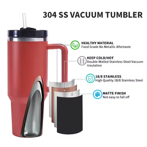 Mug de voyage isotherme personnalisé avec logo, 40 oz, gobelet en acier inoxydable à double paroi avec poignée, compatible avec la plupart des <span class=keywords><strong>porte</strong></span>-gobelets de voiture - Product Image 6