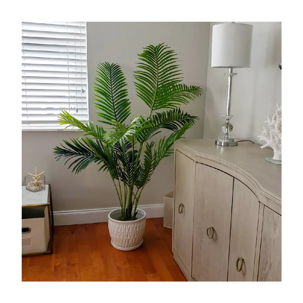 PZ-7-14 Realistische Faux Plant Vervalste Zijde Tropische Kentia Areca Boom Met Pot Groene Kunstmatige Palmboom Voor Indoor Outdoor Decor