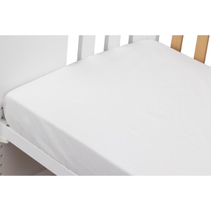 100% di cotone biologico mussola lettino misura lenzuolo bianco traspirante per neonati taglia 60x120 - Product Image 1