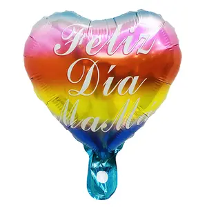 Balão de folha espanhol para decoração de festa de dia das mães, novo design de 10 polegadas, novo design, 2024