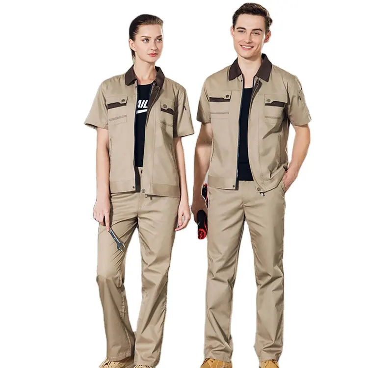 Custom short sleeve summer unisex work uniform design for worker