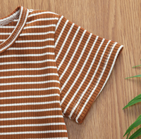 Combinaison d'été à manches courtes pour garçons et filles, imprimée à rayures, vêtements pour bébés, barboteuses fines pour bébés, combinaisons pour bébés