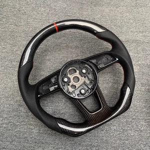 Volante personalizado de fibra de carbono, montaje de cuero, accesorios interiores para automóviles para <span class=keywords><strong>Audi</strong></span> A4 A5 A6 A7 A8 Q5 Q7 R8 - Product Image 2