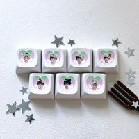 Custom Switch Keyboard Keycaps Diy Fidget Button Keychain Blank Cute Anime Printed Logo Keycaps Mechanical Keyboard Cap Keychain