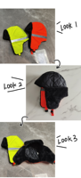 Chapeau d'hiver thermique QJ OEM personnalisé, style Ushanka, couleur fluorescente, avec protections d'oreilles et bandes réfléchissantes, idéal pour le nettoyage
