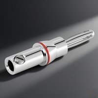 Connecteur de haut-parleur banane RASANTEK plaqué rhodium 9,0 mm en aluminium et laiton, prise audio mâle, borne à vis de verrouillage, connexion rapide