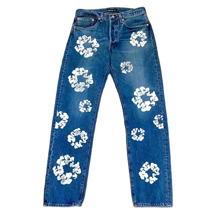 DiZNEW China factory Wholesale New Fashion All Over Printing Long Straight Pants Jeans Man