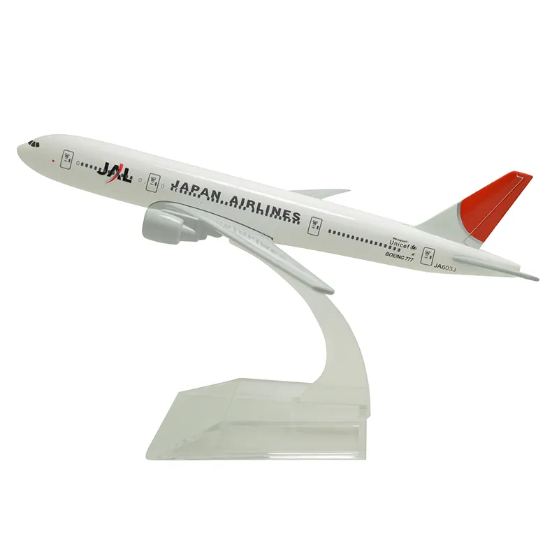 1:400 16cm 일본 항공 JAL 보잉 B777 금속 여객 비행기 모델 민간 항공기 모드 다이 캐스트 비행기 모델 OEM 사용자 정의