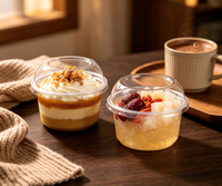 Gobelets à dessert en plastique transparent jetables et recyclables de qualité alimentaire avec couvercle pour mariage, anniversaire, événements de restauration, fête