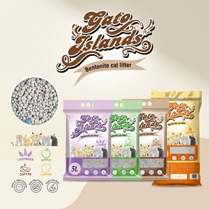 Litière pour chat en bentonite sphérique Gato Island, écologique, sans poussière, à agglomération rapide, hautement absorbante, multi-parfums, en vrac, directement de l'usine - Product Image 1