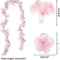 Guirlande florale artificielle en soie de fleurs de cerisier pour plafond, arrangements floraux pour décoration de mariage