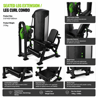 Machine à extensions et flexions de jambes assises SK Legs avec résistance réglable, équipement de musculation pour salle de sport commerciale