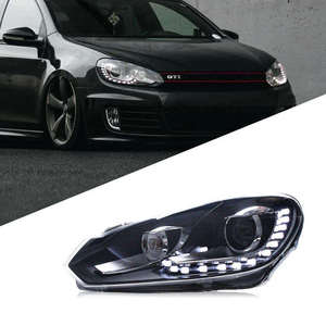 Conjunto de Faros Delanteros LED DRL F75 para VW <span class=keywords><strong>Golf</strong></span> 6 MK6 2009-2012, Actualización Estilo GTI R20, Lámpara de Xenón con Ojo de Ángel - Product Image 4