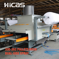 Línea de Pintura por Pulverización para Palés de Madera HICAS SF1000PPS, Doble Cara, 1200 mm, con Solvente, Personalizada, 5-6 Piezas/min, Certificación CE