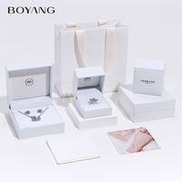 Boîte d'emballage de bijoux personnalisée avec logo imprimé, bracelet, collier, bague, boucles d'oreilles de luxe