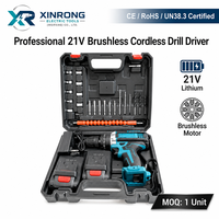 Perceuse-visseuse sans fil 21V robuste avec 2 batteries, mandrin sans clé, couple réglable, ensemble d'outils électriques avec boîte à outils CE RoHS