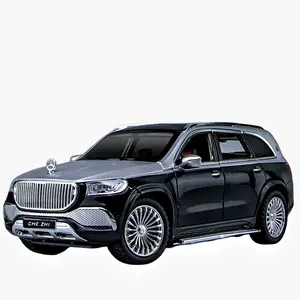 diecast model car 1:24 Maybach Benz GLS600 with sound and light pullback metal car model toys ornament decorate SUV car model