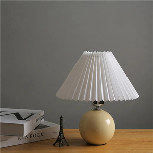 Vintage Style Ceramic Pleated Table Light Art Show Display Small Mushroom Night Light <strong>Ins</strong> Girl Student Bedroom Lighting - Product Image 6