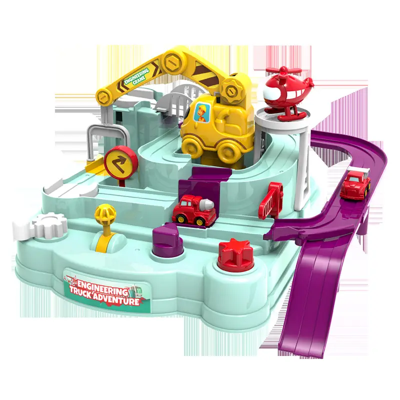 Забавный новый образовательный пазл Инженерная машина Приключения инерционная рельсовая машина детский гоночный трек игрушечные автомобили