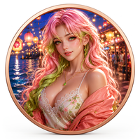 Pièce de monnaie en cuivre pur 999 de 5 oz, thème beauté urbaine, couleur en relief, plusieurs types, édition collector 3D