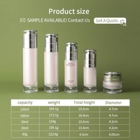 Ensemble cosmétique avec bouchon doré en PETG |   Flacons pompe sans air blancs et pots à crème 120ml/150ml avec bouchon à vis, logo personnalisé, protection UV, OEM/ODM pour soins de la peau
